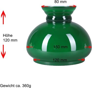 Лампа скляна гасова лампа зелена глянцева Ø 120 мм змінний скляний абажур