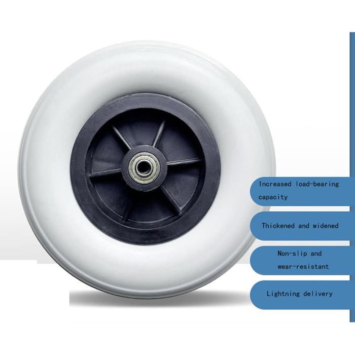 Дюймове ручне інвалідне крісло Спеціальне переднє невелике колесо з поліуретанового матеріалу Універсальне колесо Тверда гумова шина з підшипником Одна пара 8 дюймів Білий, 8-