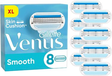 Гладкі леза для бритви Gillette Venus жіночі зі зволожувачами для захисту шкіри, 8 змінних лез