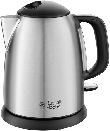 Чайник Russell Hobbs 1,0 л Adventure з нержавіючої сталі (2400 Вт, функція приготування під тиском, знімний фільтр з лаймом, зовнішній індикатор рівня води, маленький туристичний чайник) Чайник для чаю 24991-70 маленький, 1,0 л Нержавіюча сталь полірована