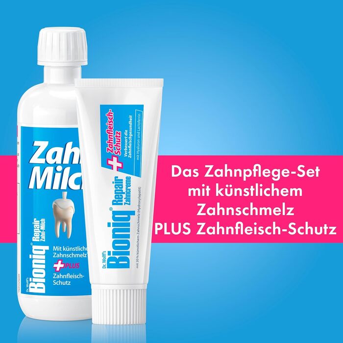 Мл і Tooth Milk в наборі, 1 x 400 мл - Зубна паста зі штучним захистом зубної емалі та ясен і відновлюючим ополіскувачем для порожнини рота, 3 шт., 75