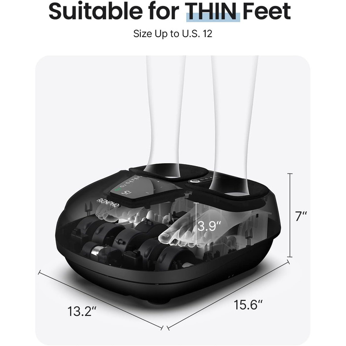 Масажер для ніг RENPHO Shiatsu з теплом, тиском повітря та глибоким масажем - розслаблення для ніг, полегшення болю та стимулювання кровообігу