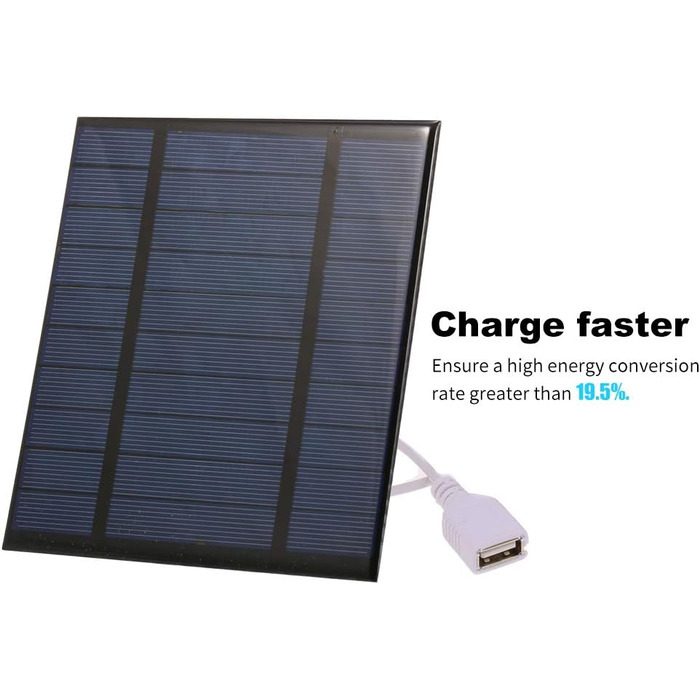 Портативний сонячний зарядний пристрій Decdeal Solar Module 2,5 Вт / 5 В / 3,7 В з USB-портом Компактний зарядний пристрій від сонячної панелі для кемпінгу та походів (150 x 130 x 3 мм)