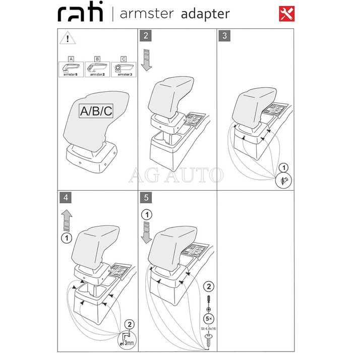 Автомобільний центральний підлокітник з адаптером, Armster 3, підходить для VW Golf VII, 2012-2019