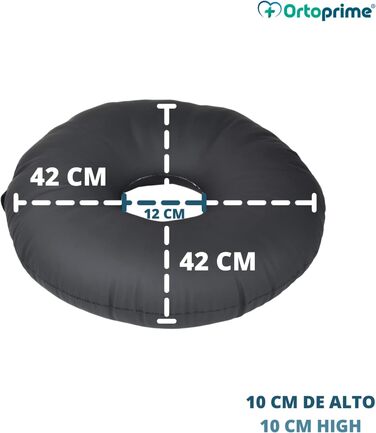 Подушка для сидіння OrtoPrime проти пролежнів унісекс - Кільце для сидіння від геморою - Кругла подушка сидіння з куприком - Ергономічна подушка для сидіння інвалідного візка - Ортопедична подушка для зняття тиску для офісу