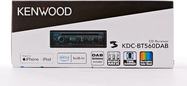 Автомобільний стереороз'єм Kenwood KDC-BT560DAB для пульта дистанційного керування на кермі, гучний зв'язок Bluetooth