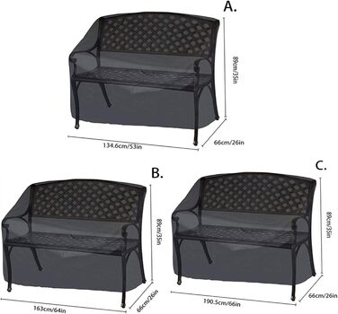Чохол для садової лавки 2 3 4 місцевий - захисний чохол для лавки, з еластичним шнуром для подолу, водонепроникний, вітрозахисний, стійкий до ультрафіолету, захисний чохол для садової лавки з оксфордської тканини 190T