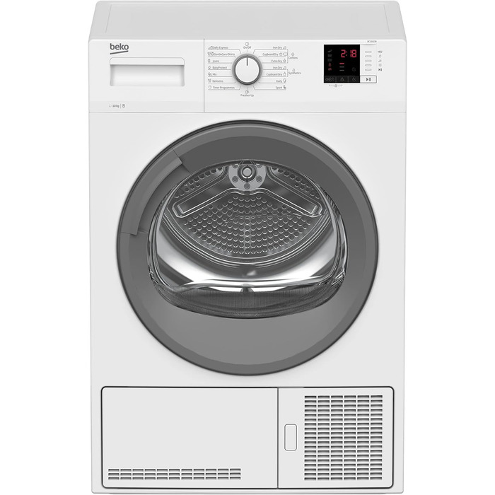 Конденсаторний осушувач Beko DCU 8230 N 10 до 10 кг на 15 програм FlexySense електронне вимірювання вологості блокування від дітей