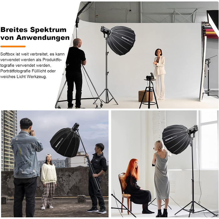 Софтбокси SOONPHO SP-120 120 см/47.24 дюйма з швидкознімним кріпленням Bowens Softbox для Speedlight Godox SL-60W VL150 VL300 UL150 SL150WII SZ150R