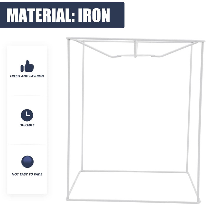 Кований абажур Тримач Тканий Каркас лампи Захисна клітка Металева лампа Захисна рамка для лампи Кільцева лампа Арфа Біла настільна лампа E27 Рамка для картини 24x20см