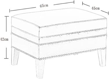 Прямокутна лавка для зберігання великої місткості з дерев'яними ніжками, зручна підставка для ніг для ліжка, лавка, вхідна зона, коричневий, 65x40x42см, коричневий, 65x40x42см(26x16x17дюйм)