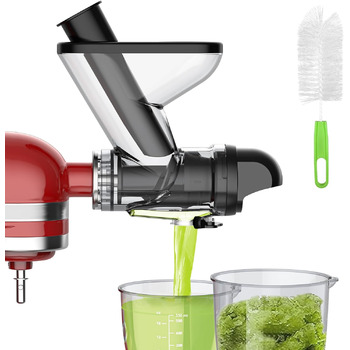 Насадка для жувальної соковижималки TPGSING для міксера Kitchenaid, відділення залишків соку, машини для фруктового соку для Kitchenaid, насадка для повільної соковижималки з подвійним жолобом подачі зі штангою для KitchenAid