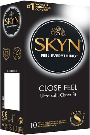 Презервативи SKYN Close Feel 40 шт. / Презервативи без латексу Skynfeel для чоловіків, Gossamer Feeling, маленька окружність, коробка для презервативів Extra Soft, чутливі, презервативи шириною 51 мм