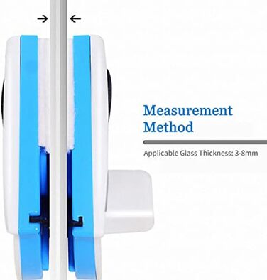 Магнітний засіб для миття вікон Двосторонній склоочисник Двосторонній магнітний склоочисник Glider Щітка для миття Щітка для чищення Інструменти для склоочисників для скла вікна (синій)