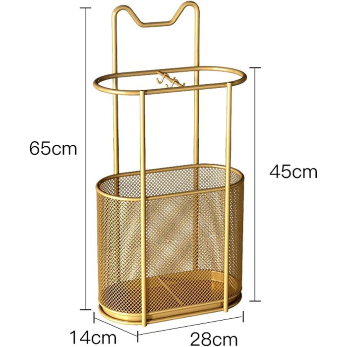 Підставка для парасольки BESTXH, тримач для парасольки, органайзер для домашньої парасольки, компактний тримач для парасольки, металева підставка для парасольки, що окремо стоїть, тримач для парасольки з піддоном для крапель Gold