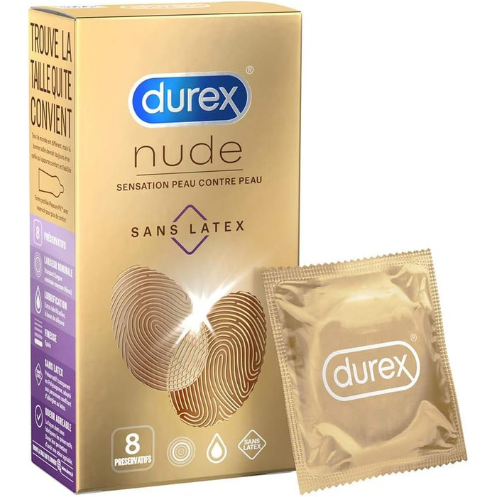 Презервативи Durex, нюд без латексу, відчуття шкіри 24 шт. и 8 предметів (3 упаковки)