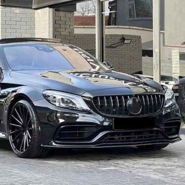 Губа спойлера переднього бампера для Mercedes Benz W205 C205 C63 AMG 15-22 Gloss Black