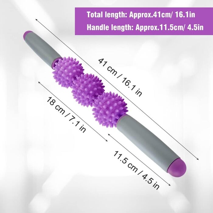 М'язовий ролик, Масажна паличка для м'язового ролика Паличка для йоги Целюліт Колючий м'яч для спини Руки Плече Нога від болю в м'язах (фіолетовий) Рекреаційні види спорту