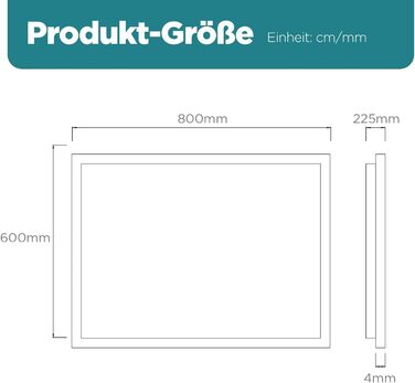 Дзеркало для ванної кімнати LED 80x60 см Дзеркало для ванної кімнати з підсвічуванням Настінне дзеркало з сенсорним вимикачем Дзеркало для ванної кімнати з функцією таймера проти запотівання Холодний білий IP44 Прозоре 60L x 80B см