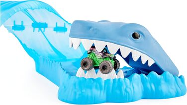 Ігровий набір Monster Jam, Mini Megalodon Race та Chomp з 2 міні-вантажівками у масштабі 187, іграшка-монстр-трак для дітей віком від 3 років і старше