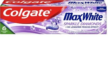 Зубна паста Colgate Max White Sparkle Diamonds 12x75 мл ідеальне відбілювання зубів для більш гладких і білих зубів відновлює природне відбілювання зубів і надовго освіжає подих