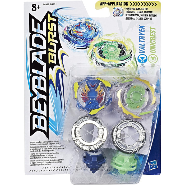 Геймпад Beyblade B9492EL2 Burst Dual Pack Valtryek and Unicrest, різнокольоровий, S