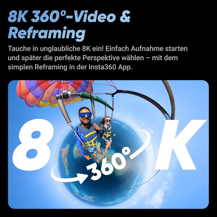 Набір Insta360 X4 Creator Bundle водонепроникна екшн-камера 8K 360, ширококутне відео 4K, невидима палиця для селфі, знімний захисний лінз, час автономної роботи 135 хв, редагування AI, стабілізація