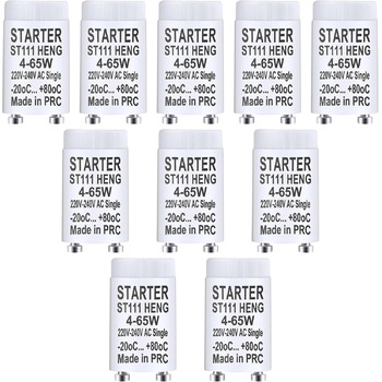 Стартер люмінесцентна лампа ST111 4-65W 220-240V люмінесцентна лампа стартер стартер довгий термін служби для люмінесцентних ламп люмінесцентне світло індивідуальне перемикання люмінесцентних ламп, 10 шт.
