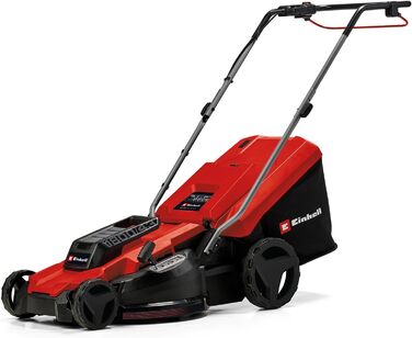 Електрична газонокосарка Einhell GC-EM 1800/43 (1800 Вт, ширина зрізу 43 см, до 800 м, травозбірник 50 л, центральне регулювання висоти зрізу з висотою зрізу 20-65 мм)