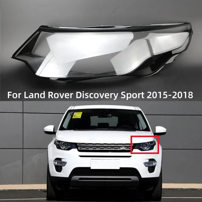 Абажур JQUAL для автомобільного гаджета Land Rover Discovery Sport 2015 2016 2017 2018 Заміна прозорого освітлення ПК Корпус фари лівий