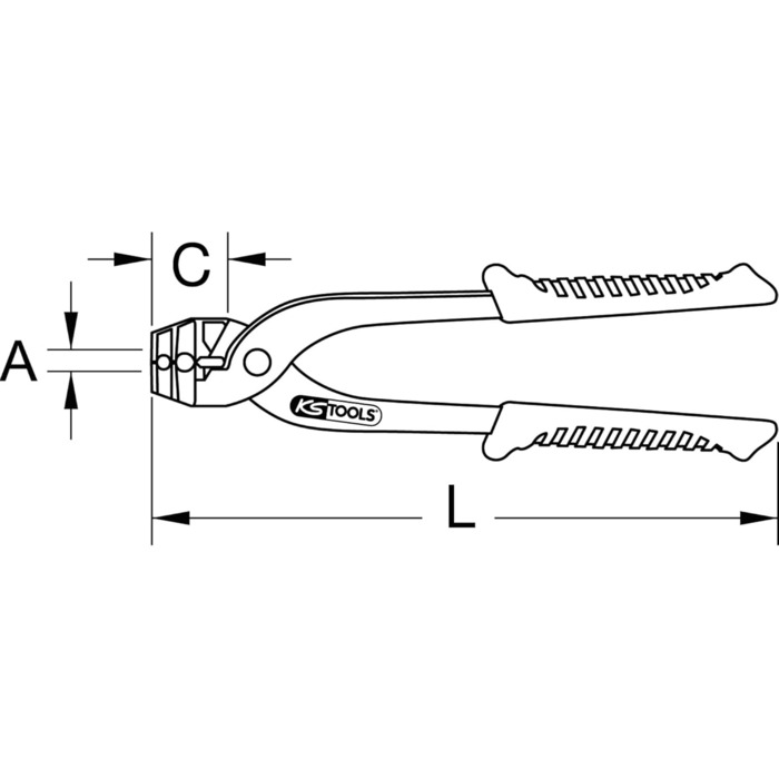 Плоскогубці KS Tools 120.2000 для згинання гальмівних трубок, 2 в 1, Ø 4,756 мм
