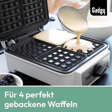 Вафельниці Подвійна вафельниця на 2 вафлі Швидке та стабільне нагрівання, легко зберігати Вафельна машина біла 1200 Вт Вафельниця Бельгійська вафля від Gadgy Large