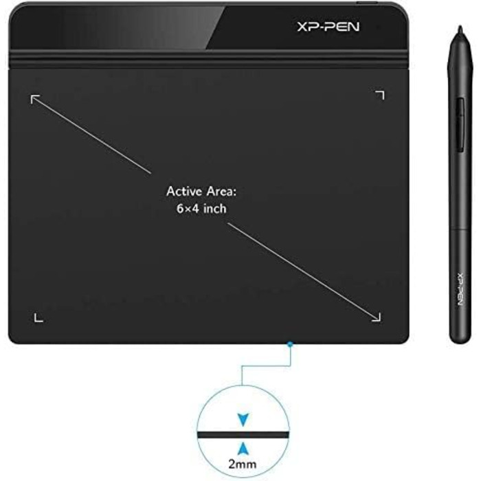 Графічний планшет XP-PEN Star G640 6x4 дюйма для малювання OSU Килимок зі стилусом без батарейки 20 змінні заправки G640 Black