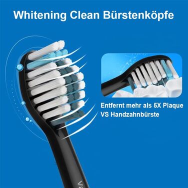 Змінних щіток Whitening Clean, сумісних з електричною зубною щіткою Philips Sonicare, 8 білих і 8 чорних щіток., 16