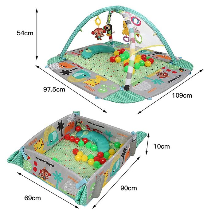 Дитячий ігровий килимок з музикою, піаніно, килимок для фітнесу зі знімною іграшкою для піаніно, обладнання для новонароджених, дитячі іграшки від народження, зелений (тип B)