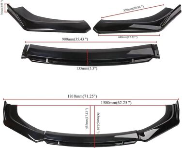 Передній спойлер Губний спойлер Губний спліттер для BMW 3 Series 3 Series / M3 F80 G20 F30 E90 2005-2024, Бампер Губа Передній спойлер Тюнінг Автомобільні аксесуари, Зовнішній вигляд з вуглецевого волокна Звичайний вигляд з вуглецевого волокна