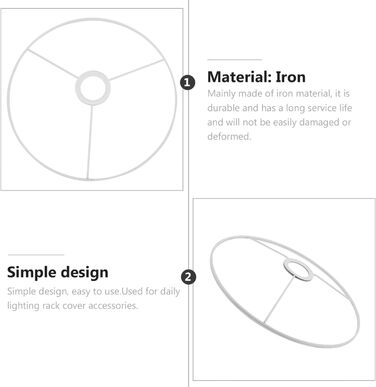 Каркас абажура круглий, кільцевий тримач абажура кільцевий абажур круглий для E27 Тримач лампи Залізний дріт Кришка лампи, 16см