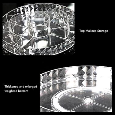 Обертовий органайзер для макіяжу Saluaqui, обертається на 360, обертовий органайзер для догляду за шкірою, містка основа для догляду за шкірою губною помадою, ювелірні вироби, для стільниці ванної кімнати Vanity