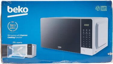 Мікрохвильова піч Beko Moc201103S, 20 л, цифрова, сріблястого кольору 45,2 x 32,5 x 26,2 см