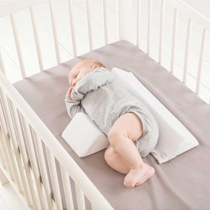 Позиціонуюча подушка Baby Side Support Pillow Регульована трикутна бічна подушка для новонароджених, знімна миюча бічна подушка для сну, яка не згортається, для немовлят 0-12 місяців (біла)