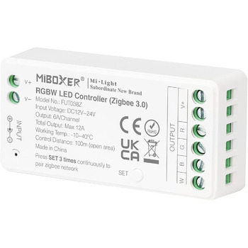 Диммер Milight Miboxer Zigbee3.0, одноколірний контролер світлодіодної стрічки, 12 В/24 В, сумісний із додатком Zigbee Storeo Echo / голосовим керуванням, (FUT038z)