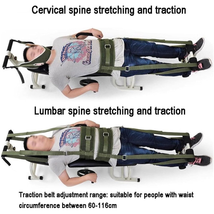 Шийне та поперекове тракційне ліжко, масажний стіл, пристрій для розтяжки тіла, складна лава для розтяжки, портативний розтягувач для поперекового відділу хребта, шириною 46 см