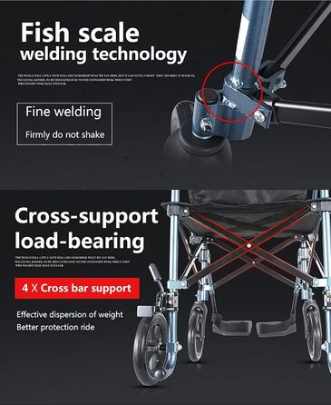 Легка складна інвалідна каскатка, розбірна, портативна, легка, ручна інвалідна коляска для людей похилого віку та інвалідів, конструкція проти нахилу