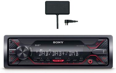 Автомобільна стереосистема Sony DSX-A510KIT DAB з антеною, подвійним роз'ємом Bluetooth, NFC, USB та AUX синє освітлення Гучний зв'язок, чорний (радіо DAB без Bluetooth)