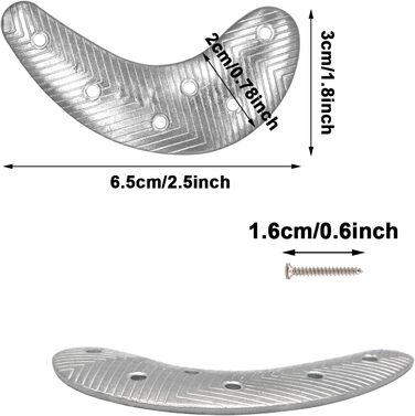 Металеві черевики Підп'ятники 2 пари Захист п'яткової підошви Ремонтні накладки з гвинтами Цвяхи Змінна фурнітура для п'яти для черевиків і туфель, метал, X-Large