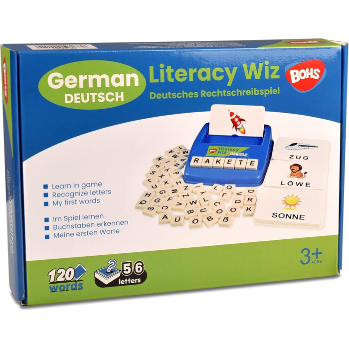 Гра з правопису німецької мови BOHS - 120 слів 60 флеш-карток - Навчальна іграшка для дошкільного вивчення мови
