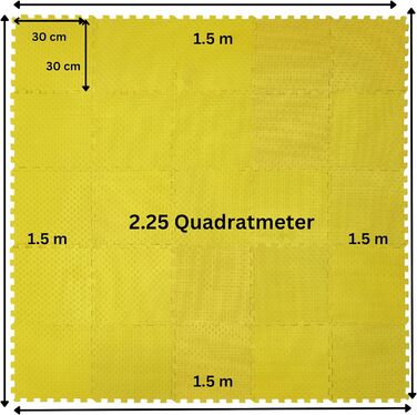 Килимки-головоломки для немовлят і дітей - Ігровий килимок Килимок-пазл Baby -25 Eva TLG (30x30x1см) Ігровий килимок Захисні килимки - Фітнес-зал Килимки для йоги Килимки для вправ (25 предметів, жовтий)