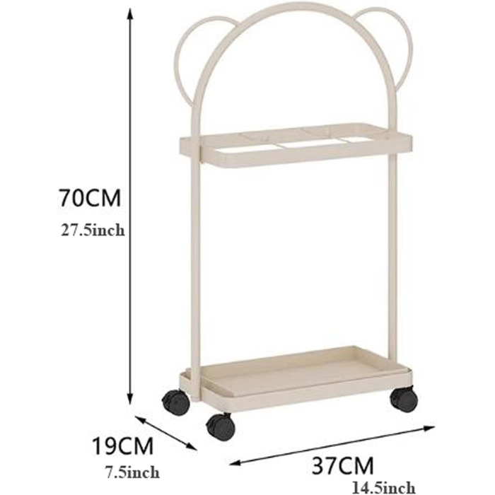 Підставка для парасольок Підставка для парасольок великої місткості, відро для парасольки з піддоном для крапель, полиця для парасольок для дому та комерції з колесами, компактний органайзер, стійка для парасольок для домашнього офісу чорний