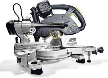 Поперечна пила Festool KS 60 E-UG-Set/XL KAPEX (з пиляльним диском WOOD UNIVERSAL, гвинтовим затискачем, світлодіодним підсвічуванням, кутовим скосом, піднесенням, шестигранним ключем, опорною рамою, поперечним захисним кожухом)