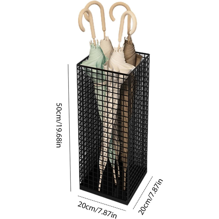 Підставка для парасольок органайзер для парасольок, тримач для парасольок Компактний, стійкий до іржі тримач для парасольки для вхідної зони, компактний всепогодний тримач для парасольки, окремо стояча підставка для парасольок Black